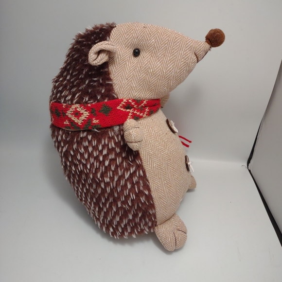 Hanna's Handiworks Wonderland Hedgehog Sitter Plush, Red Scarf 7.5” H - Picture 4 of 10